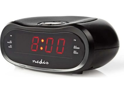 nedis digitalni budik s radiem led displej am fm funkce odlozeneho buzeni casovac vypnuti 2 alarmy cerny ien485832