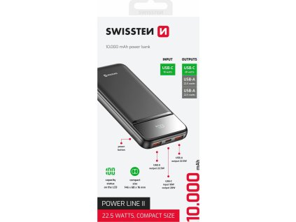 swissten power bank 10000 mah power line ii cerna ien555315