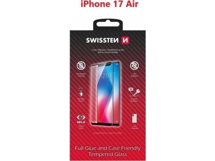 sklo swissten full glue color frame case friendly pro apple iphone air cerne ien562937