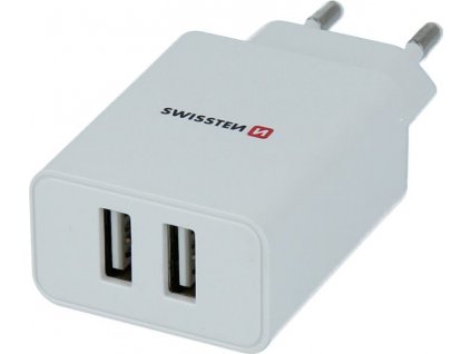 SWISSTEN Smart IC síťová nabíječka 2x USB 2,1A bílý