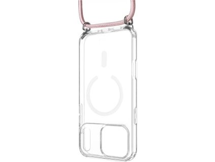 pouzdro fixed magpure neck s ruzovou snurkou na krk pro apple iphone 17 pro max ien562835