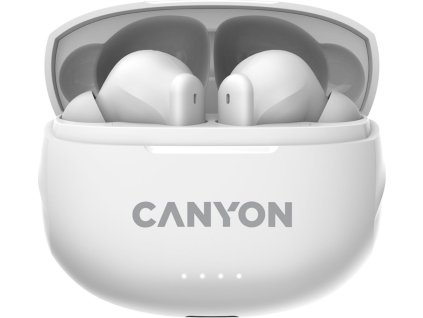 canyon tws8w bluetooth bezdratova sluchatka s mikrofonem bila ien495496