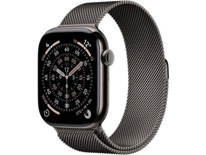 apple watch series 11 gps cellular 46mm slate titanium case with slate milanese loop m l ien563037