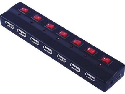 premiumcord usb 2 0 hub 7 portovy s ext napajenim a vypinaci portu ien108061