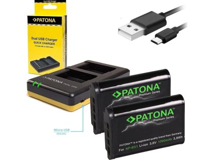 patona nabijecka foto dual quick sony np bx1 2x baterie 1090mah usb ien429408