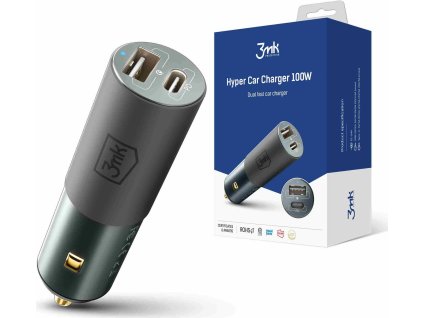 3mk nabijecka do auta hyper car charger 100w 1x usb 1x usb c pd ien531973