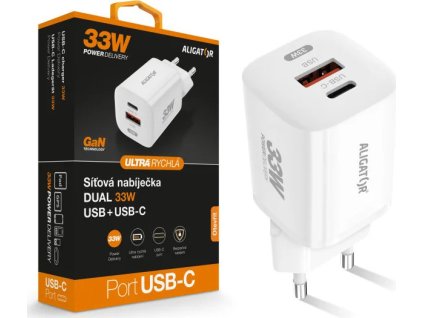 rychla nabijecka aligator gan pd 33w usb usb c bila ien532731