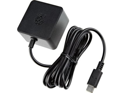 raspberry pi napajeci adapter 27w 5a pro rpi 5 usb c cerna ien518565