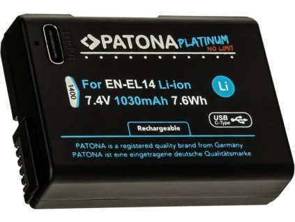 patona baterie pro foto nikon en el14 en el14a 1030mah li ion platinum usb c nabijeni ien524191