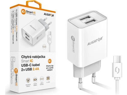 aligator sitova nabijecka usb c 2xusb vystup 2 4a smart ic bila ien552794
