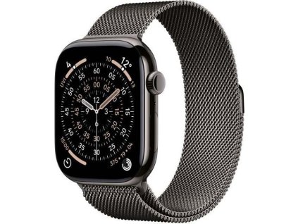 apple watch series 11 gps cellular 46mm slate titanium case with slate milanese loop s m ien563036