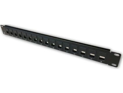 datacom patch panel 19 neosazeny 16 port 1u bk ien68452