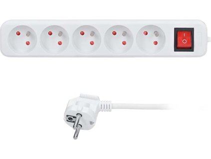 solight prodluzovaci privod 5 zasuvek bily vypinac 1 5m ien473420