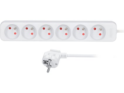 solight prodluzovaci privod 6 zasuvek bily 3m ien473427