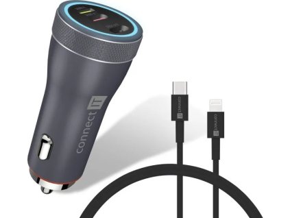 connect it incarz duplex nabijecka do auta 2x usb c 1x lightning antracitova ien550453