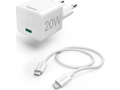 hama set rychla usb nabijecka usb c pd 20 w kabel usb c lightning 1 m ien460434