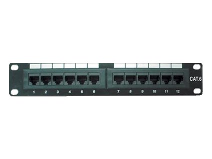 datacom patch panel 10 utp 12 port cat6 dual 1u bk ien156588
