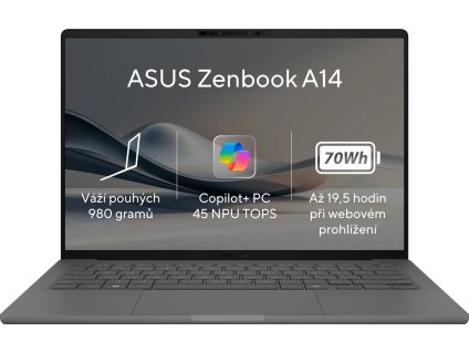 asus zenbook a14 oled ux3407ra oled027x iceland gray ien536621