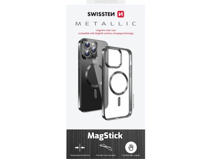 swissten clear jelly magstick metallic pouzdro pro iphone 16 pro max cerne ien530738