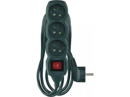 emos prodluzovaci kabel s vypinacem 3 zasuvky 2m zeleny barva vanocniho stromku ien462667