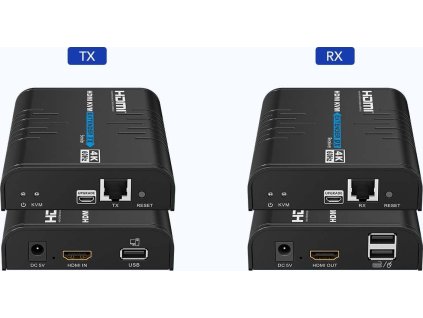 premiumcord 4k 60hz hdmi kvm extender s usb 2 0 na 120m pres lan sit ien555704