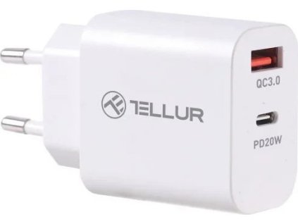 tellur pdhc101 sitova dvouportova usb nabijecka pd 20w qc3 0 18w bila ien501948