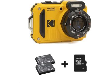 kodak wpz2 yellow bundle fotoaparat sd karta a 2x nahradni baterie ien500064