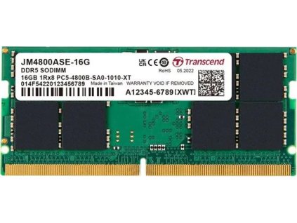 transcend jetram 16gb sodimm ddr5 4800 1rx8 2gx8 cl40 ien493094