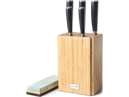 g21 sada nozu damascus premium v bambusovem bloku box 5 ks brusny kamen ien413775