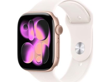 apple watch series 11 gps cellular 42mm rose gold aluminium case with light blush sport band m l ien563002