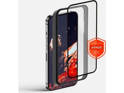 premiove ochranne tvrzene sklo fixed armor s aplikatorem pro apple iphone 15 plus cerne ien502445