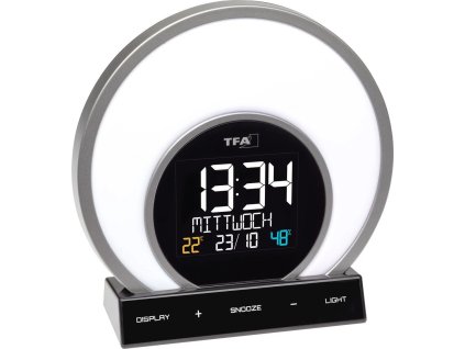 tfa digitalni budik s barevnym podsvicenim teplotou a vlhkosti soluna ien388669