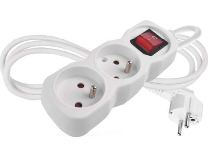 emos prodluzovaci kabel 1 4 m 2 zasuvky s vypinacem bily pvc 1 mm2 ien554486