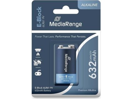 mediarange premium alkalicke baterie e block 9v blister 1ks baleni ien235587
