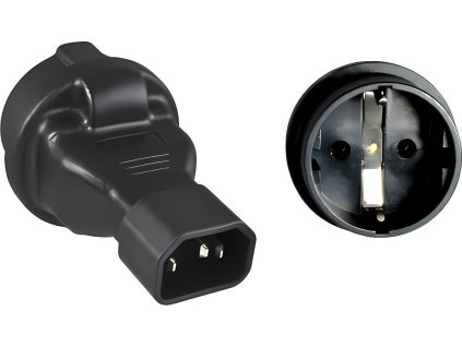 adapter iec c14 male na schuko cee 7 3 female napeti 230v max proud 10a ien572491