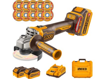 ingco cagli211542 aku uhlova bruska 115mm vc 2ks baterie a nabijecky ien532632