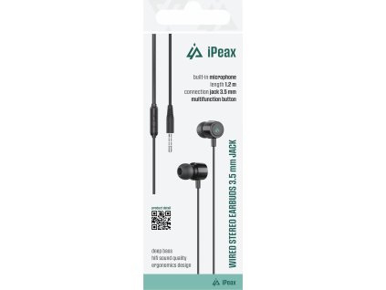ipeax dratova sluchatka 3 5mm jack cerna ien566774