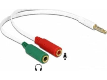 delock adapter sluchatek 1 x 3 5mm 4 pin stereo jack samec 2 x 3 5mm 3 pin stereo jack samice iphone 65447 ien227955