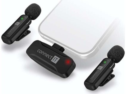 connect it wireless lavalier mikrofon usb c 2 ks receiver set cerny ien553606