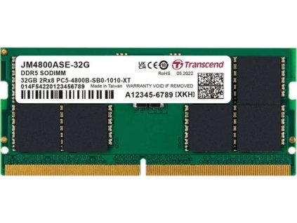 transcend jetram 32gb sodimm ddr5 4800 2rx8 2gx8 cl40 ien493096