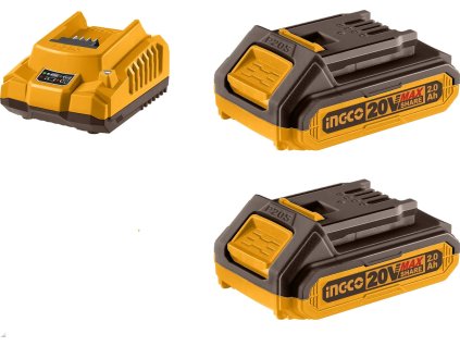 ingco fbcpk1222e set nabijecka 2ks baterie 2 0a pro li ion baterie 20v ien532680