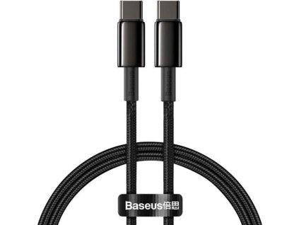 baseus tungsten gold rychlonabijeci datovy kabel usb c na usb c 100w 2m cerna ien467140