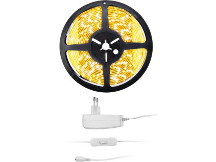 solight led svetelny pas s testrem 5m sada s 12v adapterem 4 8w m ip20 tepla bila ien473003