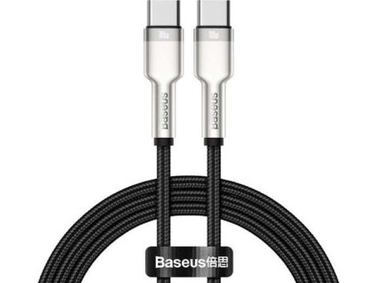 baseus cafule series nabijeci datovy kabel usb c samec na usb c samec s kovovymi koncovkami 100w 2m cerna ien401484