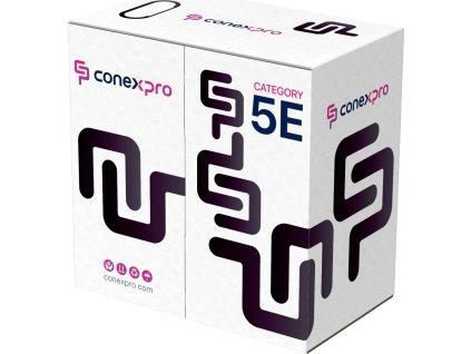 conexpro utp kabel venkovni cat5e pe 24 awg 305m cerny ien533212