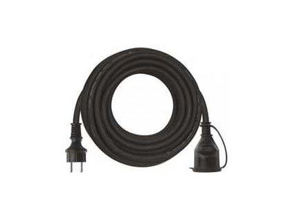 venkovni prodluzovaci kabel 10m 1 zasuvka cerny guma neopren 230 v 2 5mm2 ig430409
