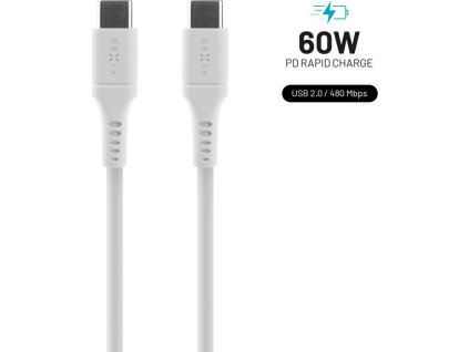 nabijeci a datovy liquid silicone kabel fixed s konektory usb c usb c a podporou pd 1 2m usb 2 0 60w bily ien561487