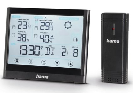 hama full touch meteostanice s bezdratovym senzorem dotykovy displej ien486372