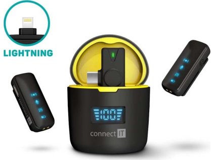 connect it wireless mikrofon clipmic pro lightning set cerny ien576414