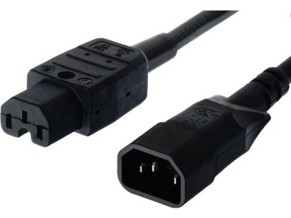 Kabel síťový prodlužovací, IEC320 C14 - C15, 2m